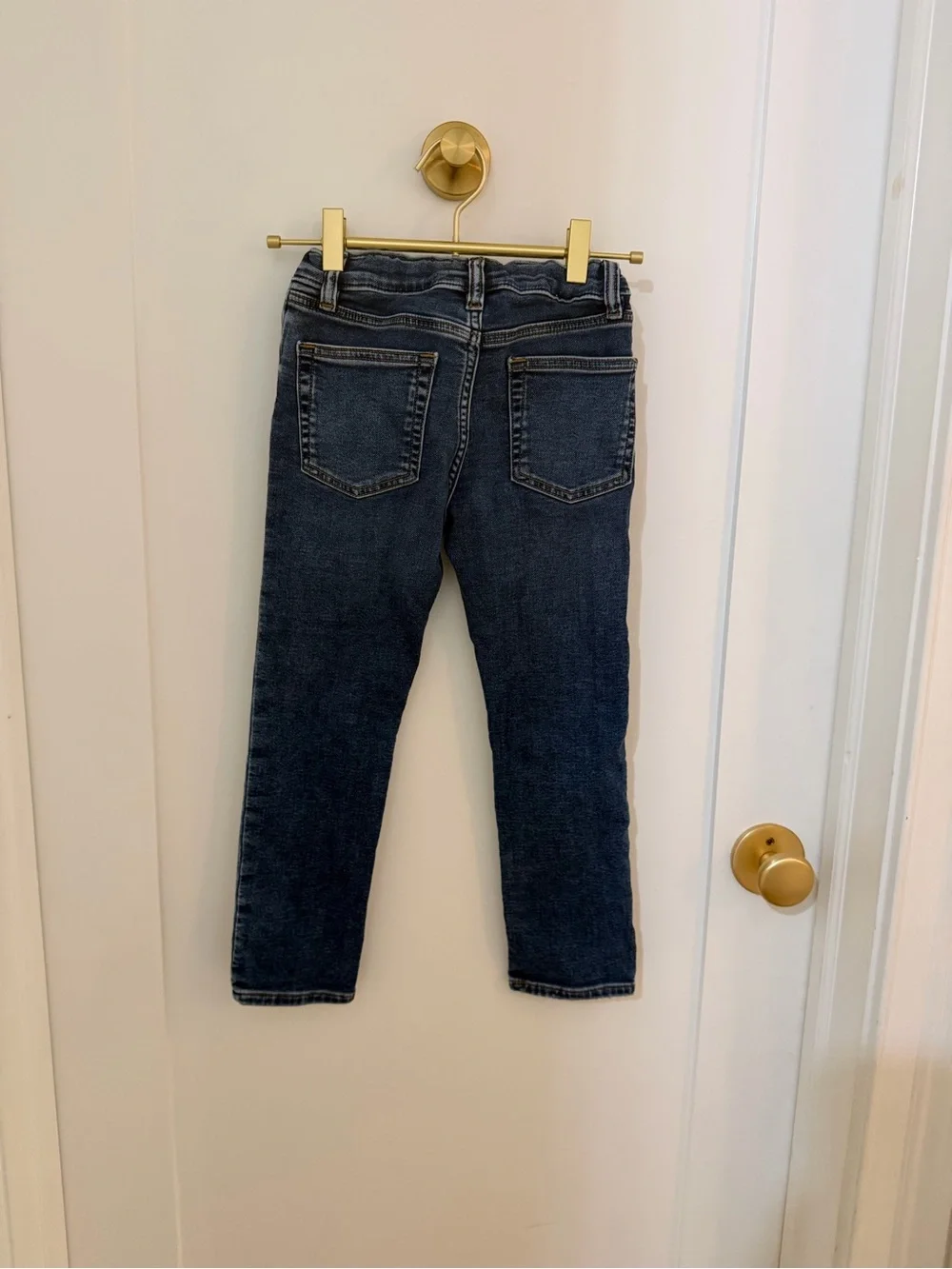 Crewcuts Dark Blue Straight-Leg stretch elastic snap button Jeans
